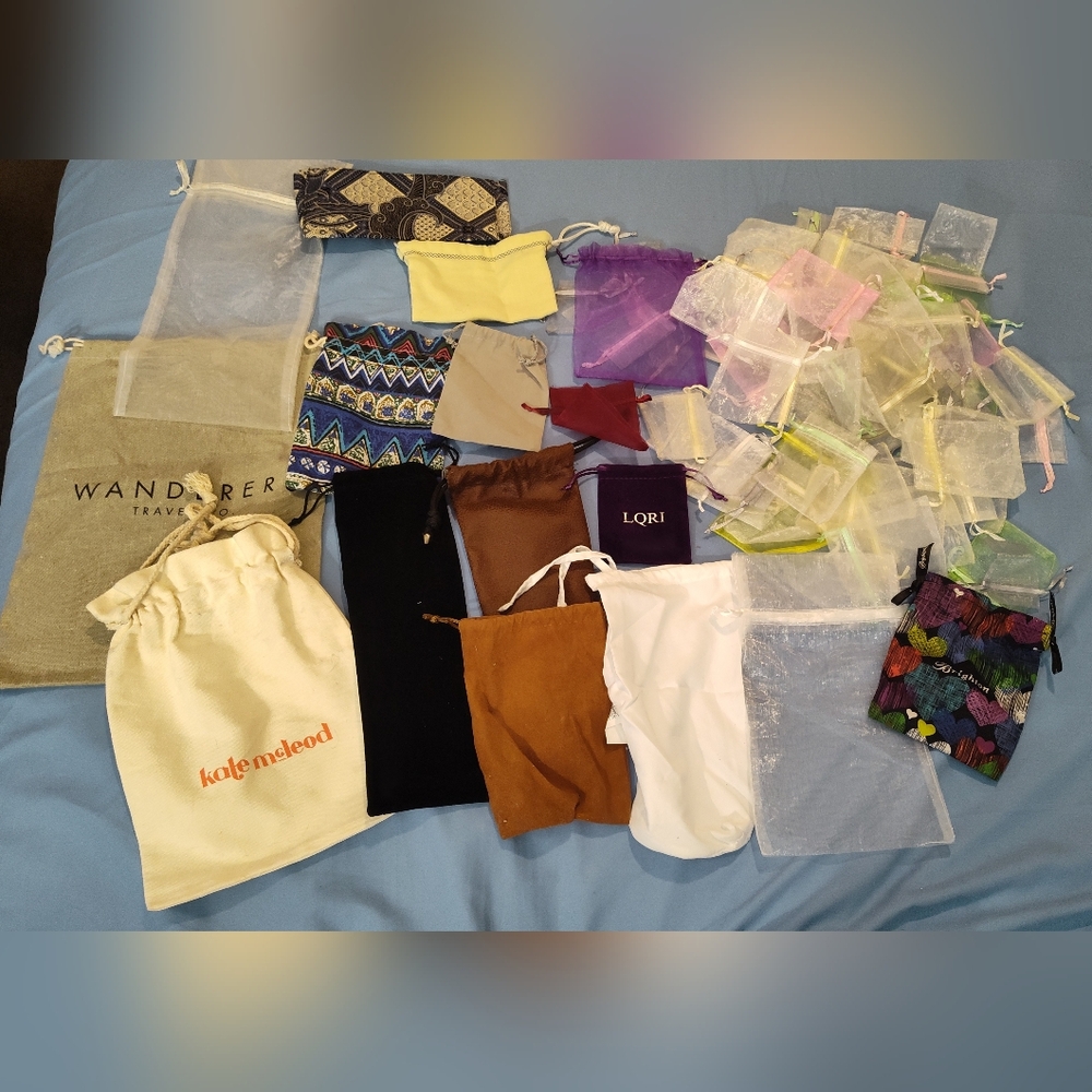 NEW & USED! BUNDLE OF JEWELRY MESH BAGS (75+)
